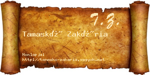 Tamaskó Zakária névjegykártya